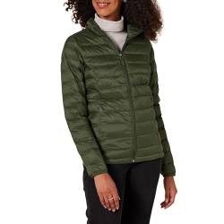 Amazon Essentials Damen Leichte, langärmelige, Wasserabweisende, packbare Pufferjacke (in Übergröße erhältlich), Olivgrün, XS von Amazon Essentials