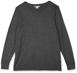 Amazon Essentials Damen Leichter, Langärmeliger Pullover Mit Rundhalsausschnitt (Erhältlich in Übergröße), Kohlegrau Meliert, S von Amazon Essentials