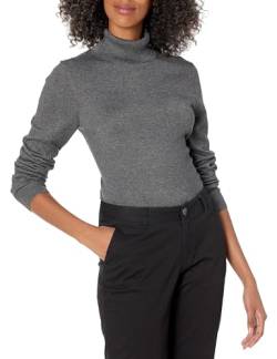 Amazon Essentials Damen Leichter, Langärmeliger Rollkragenpullover, Klassischer Schnitt (Erhältlich In Übergröße), Dunkelgrau Meliert, 6XL Große Größen von Amazon Essentials