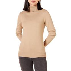 Amazon Essentials Damen Leichter, Langärmeliger Rollkragenpullover, Klassischer Schnitt (Erhältlich In Übergröße), Kamelbraun Meliert, XL von Amazon Essentials