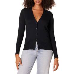 Amazon Essentials Damen Leichter Cardigan mit V-Ausschnitt (in Übergröße erhältlich), Schwarz, 4XL Große Größen von Amazon Essentials