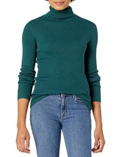 Amazon Essentials Damen Leichter Langarm-Rollkragenpullover mit schmaler Passform, Tannengrün, L von Amazon Essentials