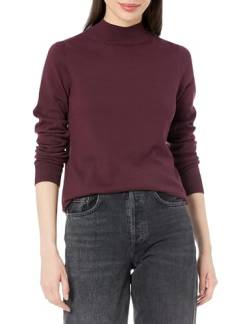 Amazon Essentials Damen Leichter Pullover mit Stehkragen (in Übergröße erhältlich), Burgunderrot, XS von Amazon Essentials