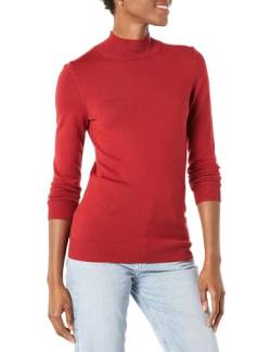 Amazon Essentials Damen Leichter Pullover mit Stehkragen (in Übergröße erhältlich), Dunkelrot, S von Amazon Essentials