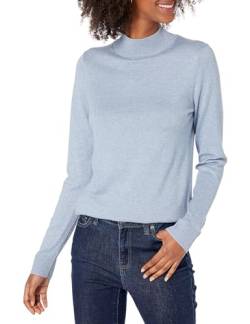 Amazon Essentials Damen Leichter Pullover mit Stehkragen (in Übergröße erhältlich), Indigoblau Meliert, S von Amazon Essentials