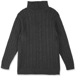 Amazon Essentials Damen Leichter Rollkragenpullover Mit Zopfmuster (Erhältlich In Übergröße), Dunkelgrau Meliert, XS von Amazon Essentials