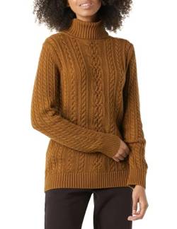 Amazon Essentials Damen Leichter Rollkragenpullover Mit Zopfmuster (Erhältlich In Übergröße), Dunkles Kastanienbraun Meliert, 4XL Große Größen von Amazon Essentials