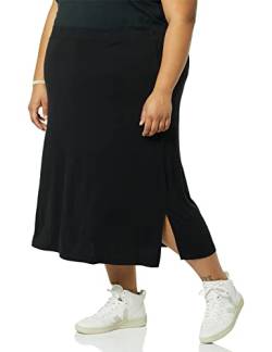 Amazon Essentials Damen Midirock aus Strick zum Hieinschlüpfen (erhältlich in Übergröße), Schwarz, 5XL Große Größen von Amazon Essentials