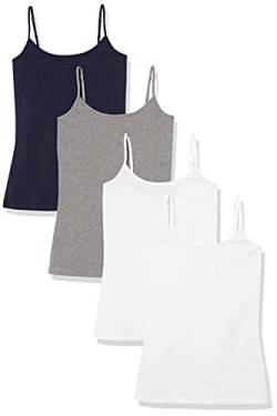 Amazon Essentials Damen Mieder mit schmaler Passform, 4er-Pack, Marineblau/Grau/Weiß, L von Amazon Essentials