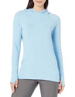 Amazon Essentials Damen Popover-Hoodie aus Angerautem Tech-Stretch (Erhältlich in Übergröße), Puderblau, XXL von Amazon Essentials