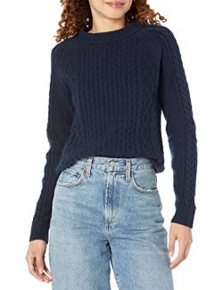 Amazon Essentials Damen Pullover mit Zopfmuster, Marineblau, XXL von Amazon Essentials