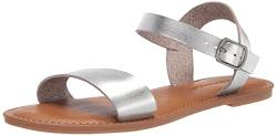 Amazon Essentials Damen Sandale mit Zwei Riemen und Schnalle, Silber, 39 EU von Amazon Essentials