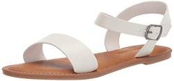 Amazon Essentials Damen Sandale mit Zwei Riemen und Schnalle, Weiß, 39.5 EU Weit von Amazon Essentials
