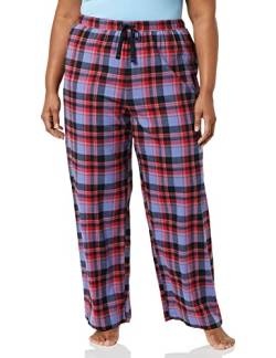 Amazon Essentials Damen Schlafhose aus Flanell (in Übergröße erhältlich), Blau Gemischter Tartan, XS von Amazon Essentials