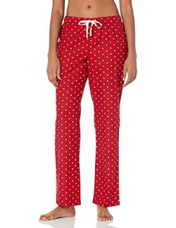 Amazon Essentials Damen Schlafhose aus Flanell (in Übergröße erhältlich), Rot Weiß Punkte, XL von Amazon Essentials