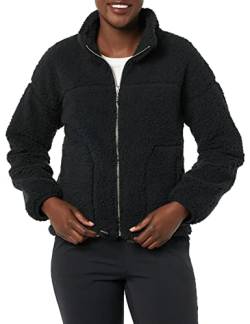 Amazon Essentials Damen Sherpa-Jacke, Schwarz, L von Amazon Essentials