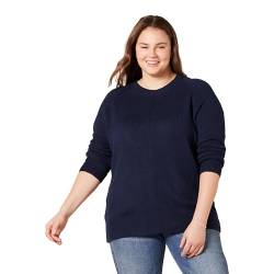 Amazon Essentials Damen Soft-Touch-Langarmpullover mit Rundhalsausschnitt in klassischer Passform, Marineblau, XXL von Amazon Essentials