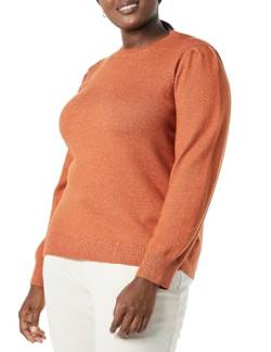 Amazon Essentials Damen Soft-Touch-Pullover mit plissierter Schulter und Rundhalsausschnitt, Karamell, M von Amazon Essentials
