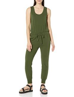 Amazon Essentials Damen Studio-Frotteefleece-Jumpsuit (Erhältlich in Übergröße), Dunkles Olivgrün, XS von Amazon Essentials