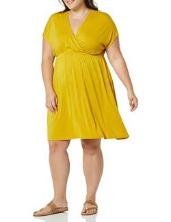 Amazon Essentials Damen Surplice-Kleid (Erhältlich in Übergröße), Dunkles Goldgelb, L von Amazon Essentials