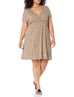 Amazon Essentials Damen Surplice-Kleid (Erhältlich in Übergröße), Leopardenmuster, 4XL Große Größen von Amazon Essentials