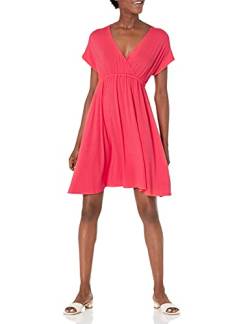 Amazon Essentials Damen Surplice-Kleid (Erhältlich in Übergröße), Rot, S von Amazon Essentials