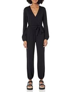 Amazon Essentials Damen Surplice-Overall aus Strick (in Übergröße erhältlich), Schwarz, M von Amazon Essentials