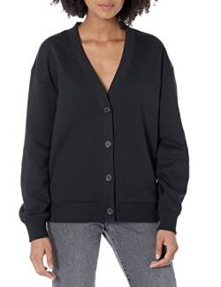 Amazon Essentials Damen Sweatshirt-Cardigan in lockerer Passform (in Übergröße erhältlich) (Früher Amazon Aware), Schwarz, XL von Amazon Essentials