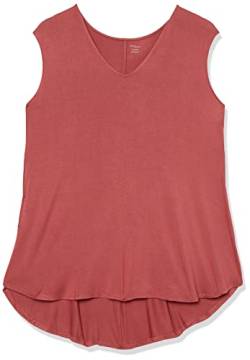 Amazon Essentials Damen Tank-Top aus Jersey mit V-Ausschnitt, Reguläre Passform (Früher Daily Ritual), Dunkelrosé, XS von Amazon Essentials