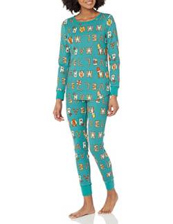 Amazon Essentials Disney | Marvel | Star Wars Damen Eng anliegende Baumwoll-Schlafanzüge, Festive Marvel - Womens Snug Fit, M von Amazon Essentials