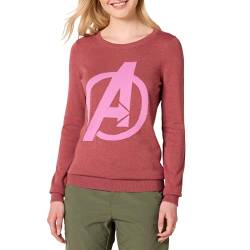 Amazon Essentials Disney | Marvel | Star Wars Damen Leichte Pullover mit Rundhalsausschnitt, Avengers Logo - Womens, L von Amazon Essentials