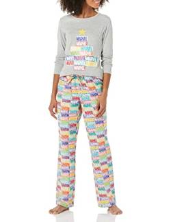 Amazon Essentials Disney | Marvel | Star Wars Damen Schlafanzug-Schlaf-Sets Flanell, Marvel Holiday Bricks - Womens, XS von Amazon Essentials