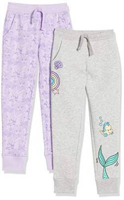 Amazon Essentials Disney | Marvel | Star Wars | Frozen | Princess Mädchen Jogginghose aus Fleece (zuvor Spotted Zebra), 2er-Pack, Princess Ariel, 2 Jahre von Amazon Essentials