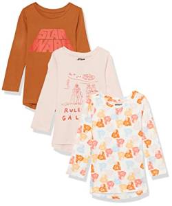 Amazon Essentials Disney | Marvel | Star Wars | Frozen | Princess Mädchen Tunika-Shirts mit Langen Ärmeln, 3er-Pack, Star Wars Rule The Galaxy, 6-7 Jahre von Amazon Essentials