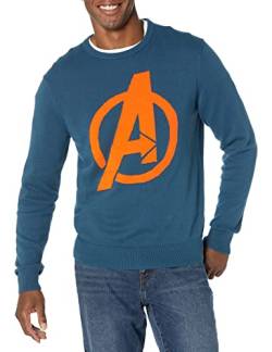 Amazon Essentials Disney | Marvel | Star Wars Herren Pullover mit Rundhalsausschnitt, Avengers Logo - Mens, XL von Amazon Essentials