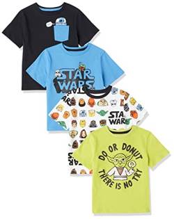 Amazon Essentials Disney | Marvel | Star Wars Jungen Kurzärmlige T-Shirts (zuvor Spotted Zebra), 4er-Pack, Star Wars/Donut, 4 Jahre von Amazon Essentials