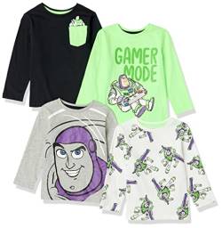 Amazon Essentials Disney | Marvel | Star Wars Jungen Langärmelige T-Shirts (Früher Spotted Zebra), 4er-Pack, Neon/Toy Story Freunde, 14-16Jahre (XXL) von Amazon Essentials