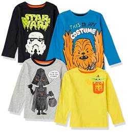 Amazon Essentials Disney | Marvel | Star Wars Jungen Langärmlige T-Shirts (zuvor Spotted Zebra), 4er-Pack, Star Wars/Halloween, 3 Jahre von Amazon Essentials