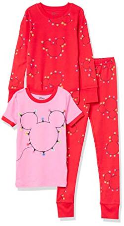 Amazon Essentials Disney | Marvel | Star Wars Mädchen Pyjama-Set (Früher Spotted Zebra), Rosa/Rot, Mickey Holiday, 9 Jahre von Amazon Essentials