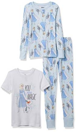 Amazon Essentials Disney | Marvel | Star Wars Mädchen Pyjama-Set (Früher Spotted Zebra), Weiß/Blau, Frozen/Magic, 3 Jahre von Amazon Essentials