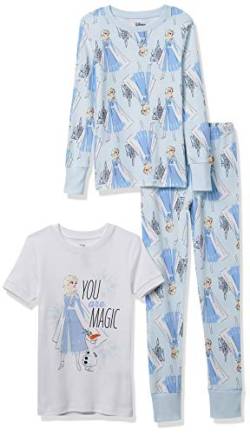 Amazon Essentials Disney | Marvel | Star Wars Mädchen Pyjama-Set (Früher Spotted Zebra), Weiß/Blau, Frozen/Magic, 4 Jahre von Amazon Essentials