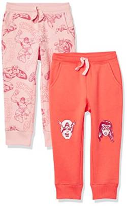 Amazon Essentials Disney | Marvel | Star Wars | Princess Mädchen Fleece-Jogginghose, 2er-Pack, Rosa Marvel Avengers, 11-12 Jahre von Amazon Essentials