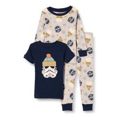 Amazon Essentials Disney | Marvel | Star Wars | Princess Unisex Kinder Eng anliegender Baumwoll-Schlafanzug, Star Wars/Winter, 10 Jahre von Amazon Essentials
