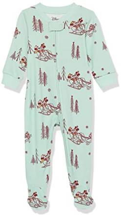 Amazon Essentials Disney | Marvel | Star Wars Unisex Baby Eng anliegende Baumwoll-Schlafanzüge, Mickey Winter - Baby Snug-fit, 6-9 Monate von Amazon Essentials