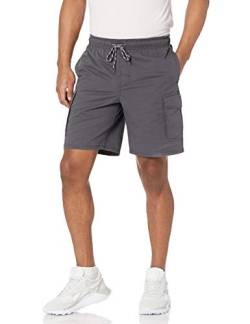 Amazon Essentials Herren 23 cm Cargo-Shorts mit elastischer Taille, Kohlegrau, L von Amazon Essentials