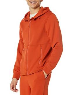 Amazon Essentials Herren Active Sweat Kapuzensweatshirt mit durchgehendem Reißverschluss (erhältlich in Big & Tall), Rostiges Orange, S von Amazon Essentials