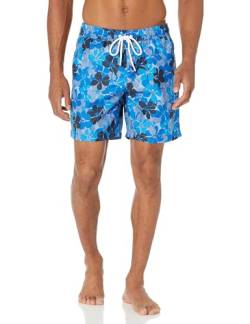 Amazon Essentials Herren Badehose, Schnell Trocknend, 18 cm, Blau Floral, XS von Amazon Essentials