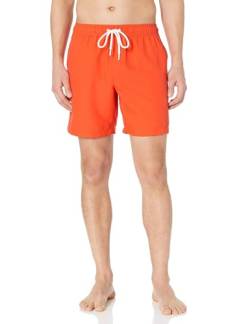 Amazon Essentials Herren Badehose, Schnell Trocknend, 18 cm, Kräftiges Orange, XL von Amazon Essentials