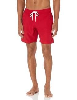 Amazon Essentials Herren Badehose, Schnell Trocknend, 18 cm, Rot, M von Amazon Essentials