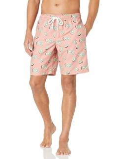 Amazon Essentials Herren Badehose, Schnell Trocknend, 23 cm, Rosa Früchte, XS von Amazon Essentials